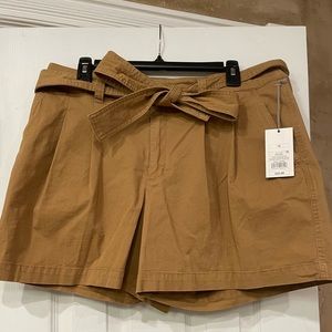 Paper bag tie waist shorts